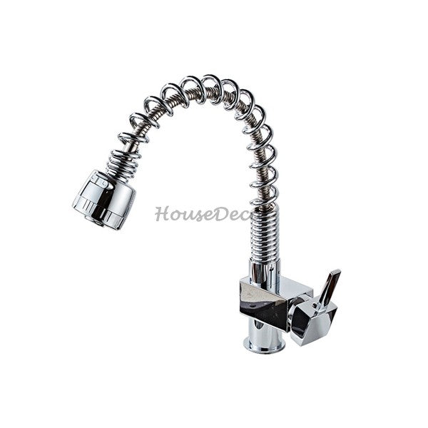 Chrome kitchen sink mixer tap pull out spray additional view
