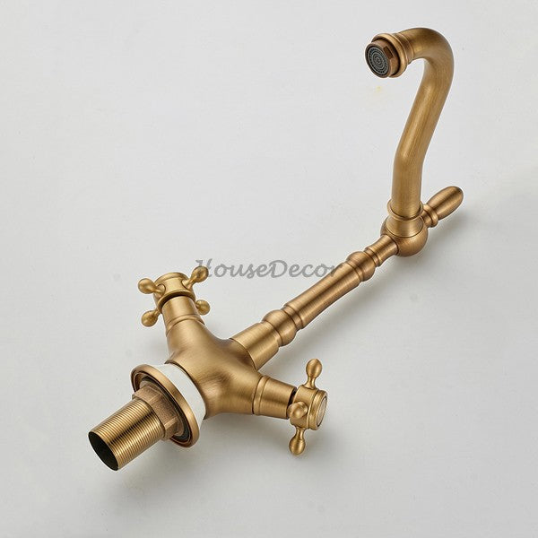 Antique Brass bath shower mixer tap swivel spout additional view