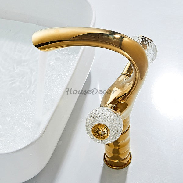 Gold bath shower mixer tap swivel spout additional view