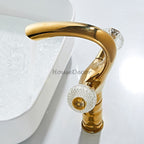 Gold bath shower mixer tap swivel spout additional view