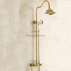 Polished Brass bath shower mixer tap detailed product view detail view