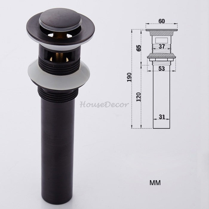 Black Brass basin waste detailed product view detail view