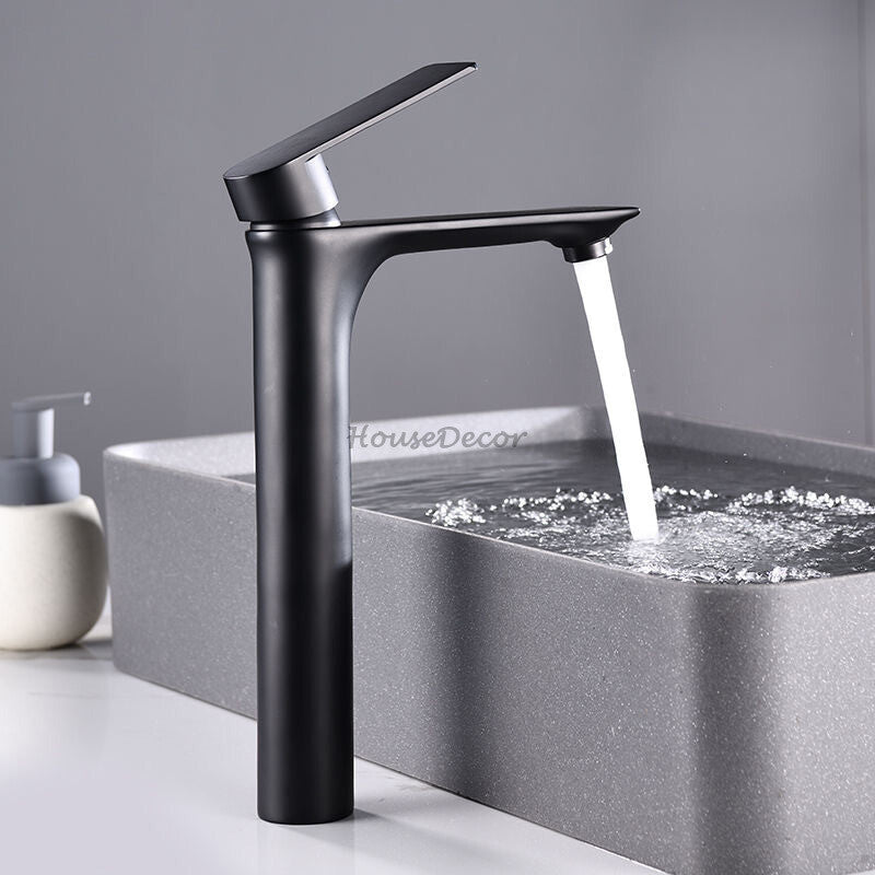 Modern bath shower mixer tap single lever control detail view