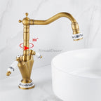 Antique Brass bath shower mixer tap swivel spout additional view
