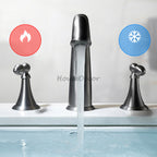 Modern bath shower mixer tap dual handle control additional view