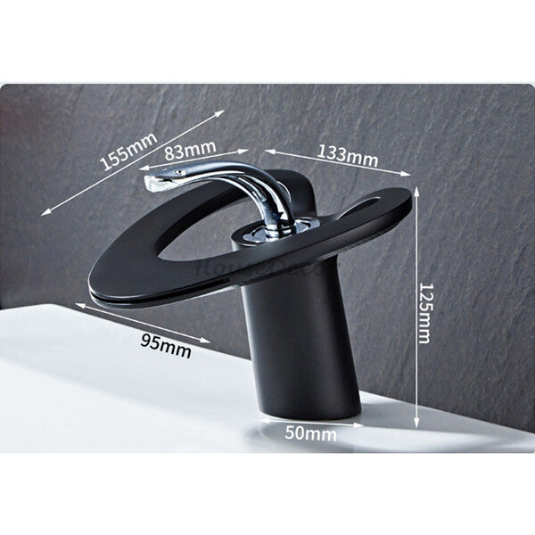 Modern bath shower mixer tap waterfall spout additional view