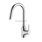 Chrome bath shower mixer tap pull out spray main view