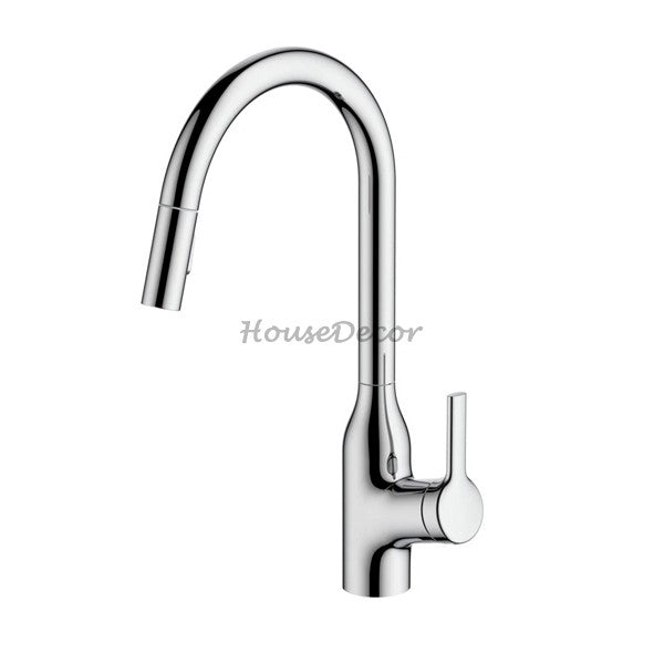 Chrome bath shower mixer tap pull out spray main view