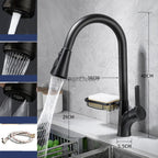 Modern kitchen sink mixer tap pull out spray detail view
