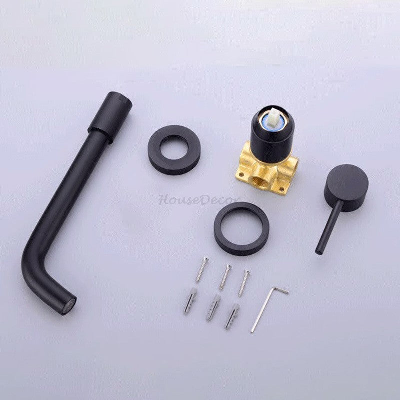 Black bath shower mixer tap wall mounted design additional view