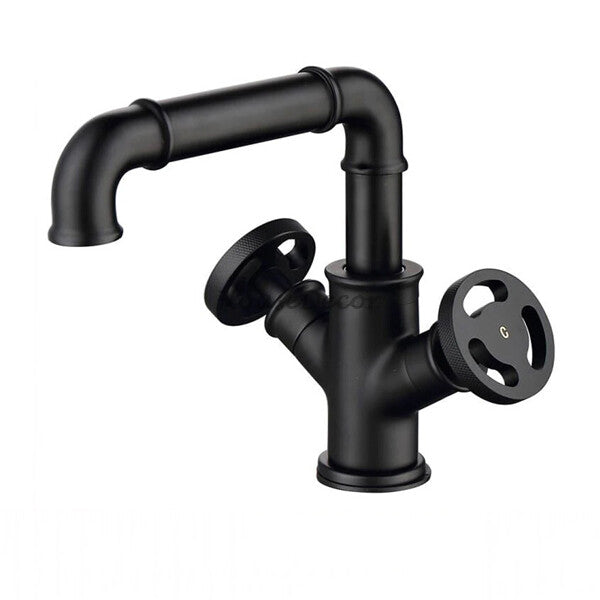 Modern bath shower mixer tap dual handle control main view