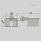 Brass toilet paper holder wall mounted design detail view