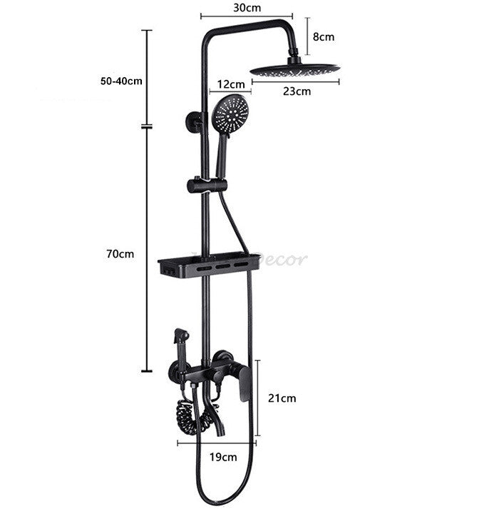 Black bath shower mixer tap handheld shower set additional view