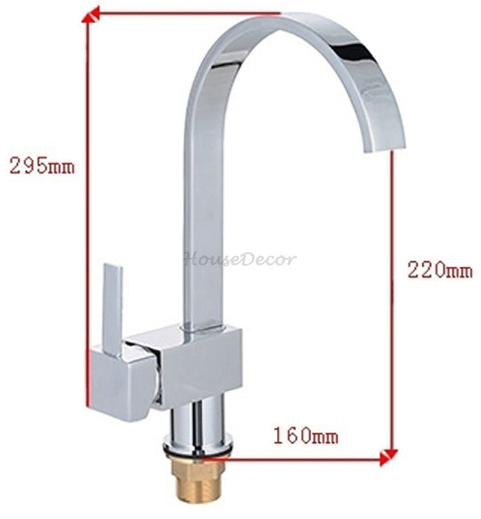 Modern kitchen sink mixer tap swivel spout detail view