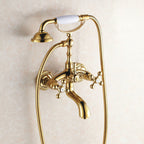 Gold bath shower mixer tap wall mounted design main view