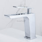 Modern bath shower mixer tap waterfall spout detail view