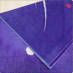 Blue Fabric doorway curtain room divider design detail view