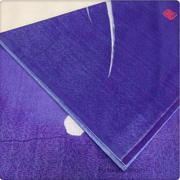 Blue Fabric doorway curtain room divider design detail view