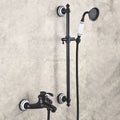 Black Brass bath shower mixer tap wall mounted design main view