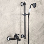 Black Brass bath shower mixer tap wall mounted design main view