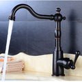 Black Brass bathroom basin mixer tap swivel spout main view