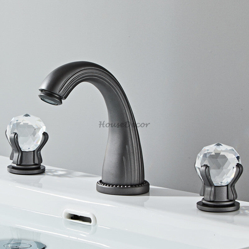 Modern bathroom basin mixer tap 3 hole installation additional view
