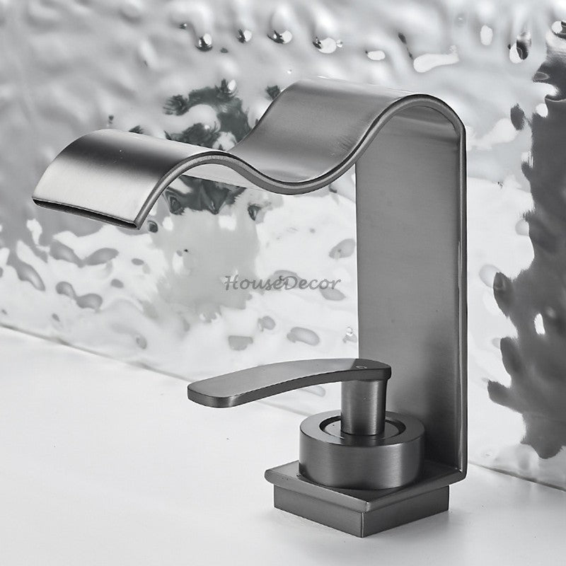 Modern Brass bath shower mixer tap waterfall spout additional view