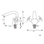 Chrome Brass bath shower mixer tap deck mounted design additional view