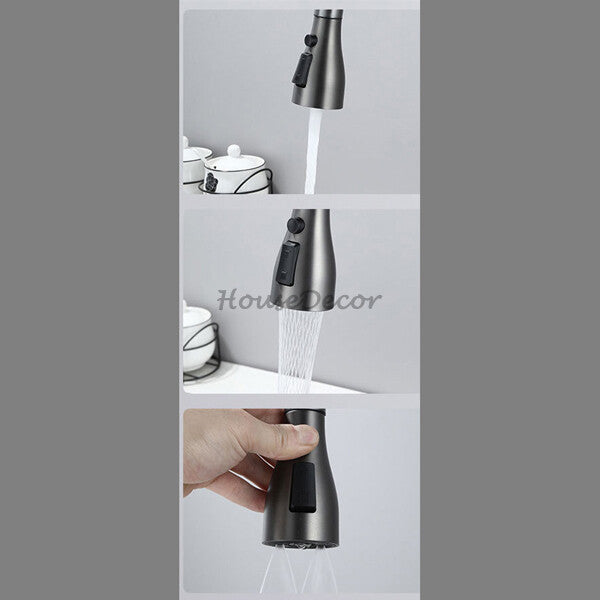 Modern kitchen sink mixer tap pull out spray additional view