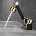 Gold Brass bath shower mixer tap swivel spout detail view