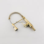 Gold kitchen sink mixer tap swivel spout additional view