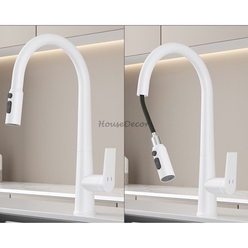 Modern kitchen sink mixer tap pull out spray additional view
