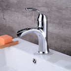Modern bath shower mixer tap waterfall spout detail view