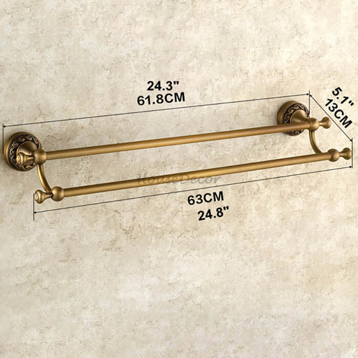 Antique Brass towel rack wall mounted design detail view