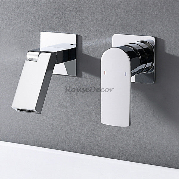 Modern bath shower mixer tap wall mounted design detail view