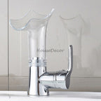 Chrome bath shower mixer tap waterfall spout additional view