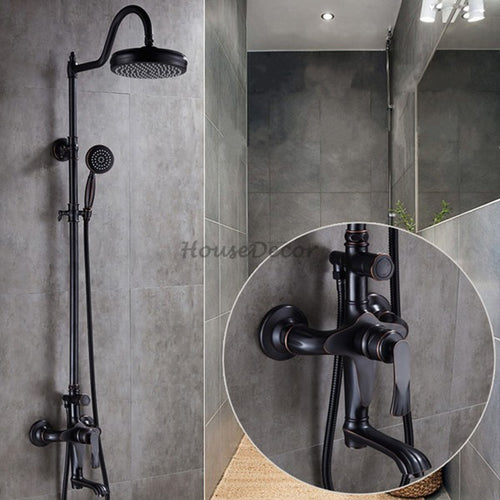Black bath shower mixer tap detailed product view detail view
