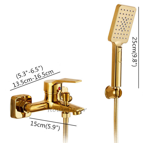Gold bath shower mixer tap wall mounted design additional view