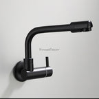 Matte Black Brass kitchen sink mixer tap swivel spout detail view