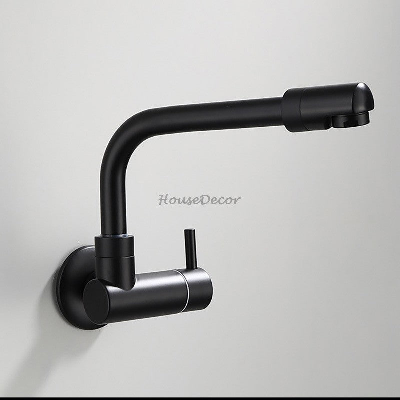 Matte Black Brass kitchen sink mixer tap swivel spout detail view