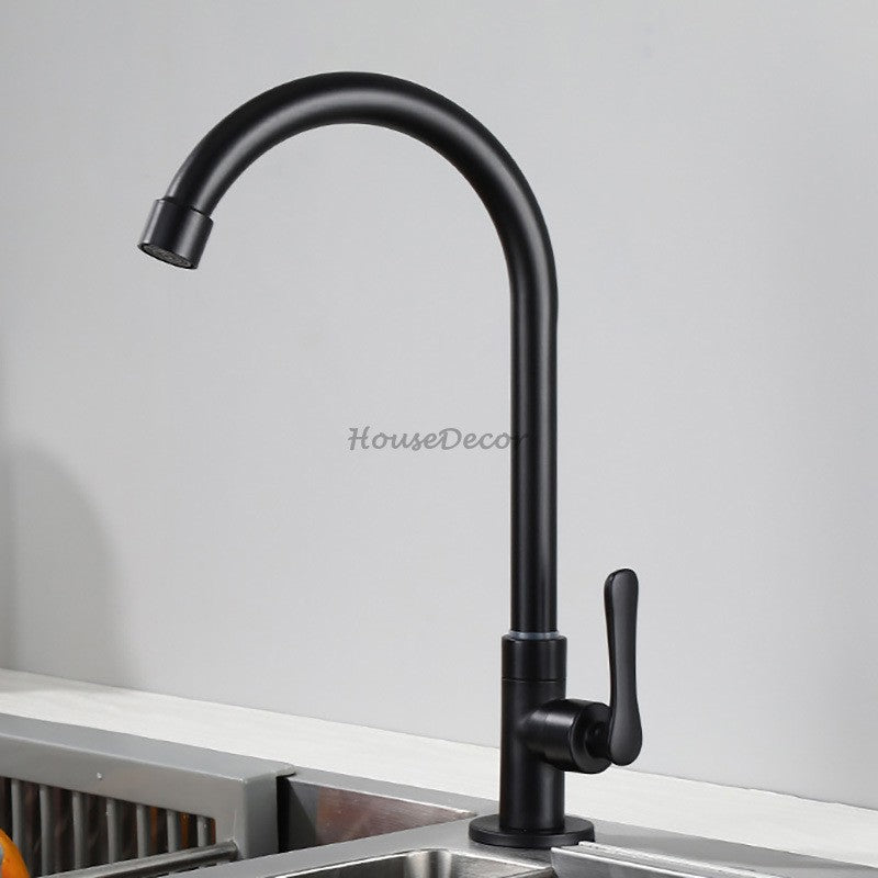 Matte Black kitchen sink mixer tap swivel spout main view