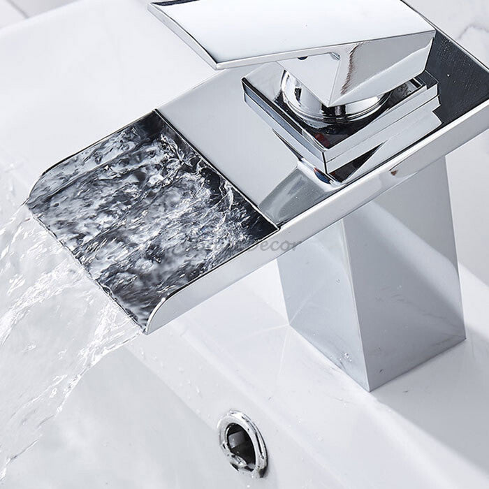 Chrome bath shower mixer tap waterfall spout additional view