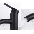 Matte Black bathroom basin mixer tap waterfall spout additional view