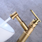 Antique Brass bathroom basin mixer tap pull out spray additional view