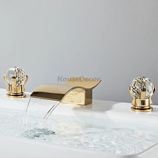 Modern bathroom basin mixer tap waterfall spout additional view