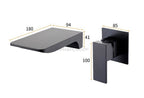 Matte Black bathroom basin mixer tap waterfall spout additional view