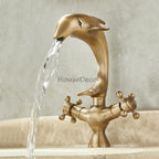 Antique Brass bath shower mixer tap dual handle control main view