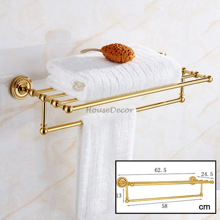 Gold Brass towel rack detailed product view additional view