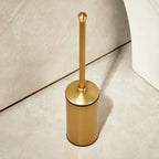 Luxury High-end Brass Floor Standing Toilet With lid Cleaning Brush Holder Set