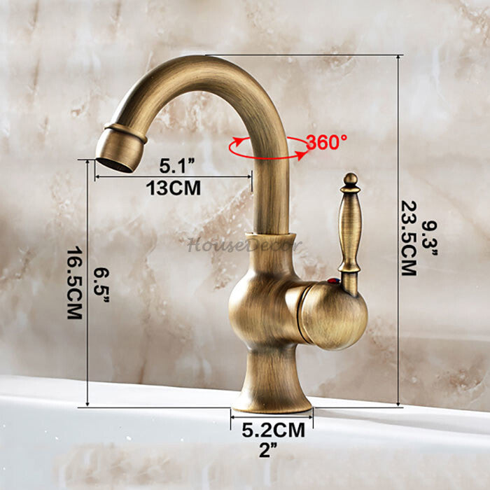 Antique Brass bath shower mixer tap swivel spout additional view